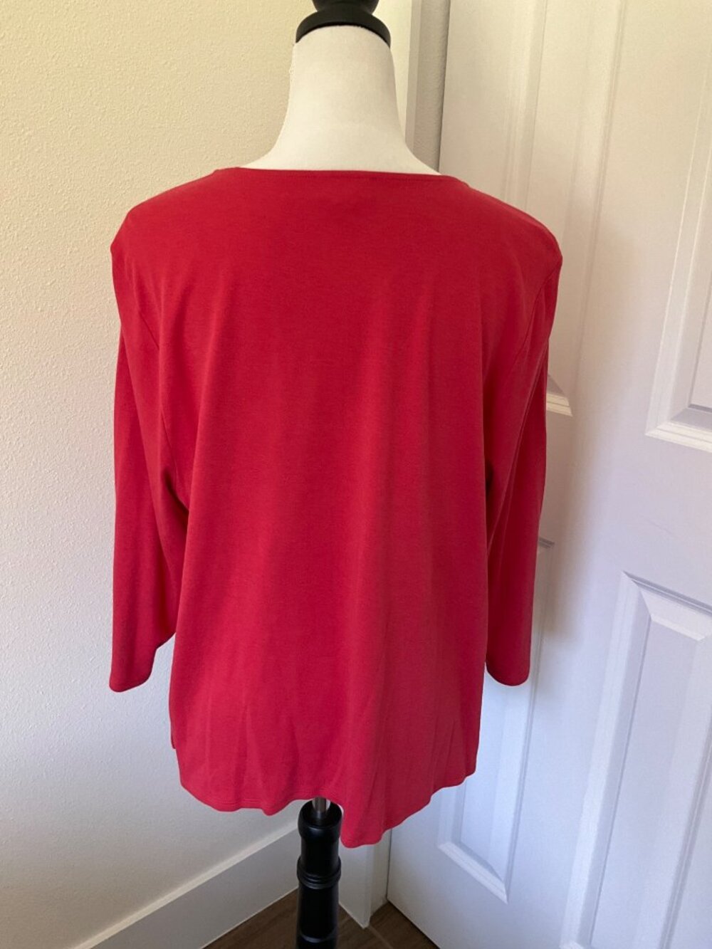 J. Jill size XL Tie Front Long Sleeve Blouse in Red Women's - Picture 4 of 5